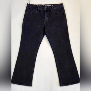 NWT || AVEC LES FILLES || black denim jeans, crop, flare, med rise, size 30